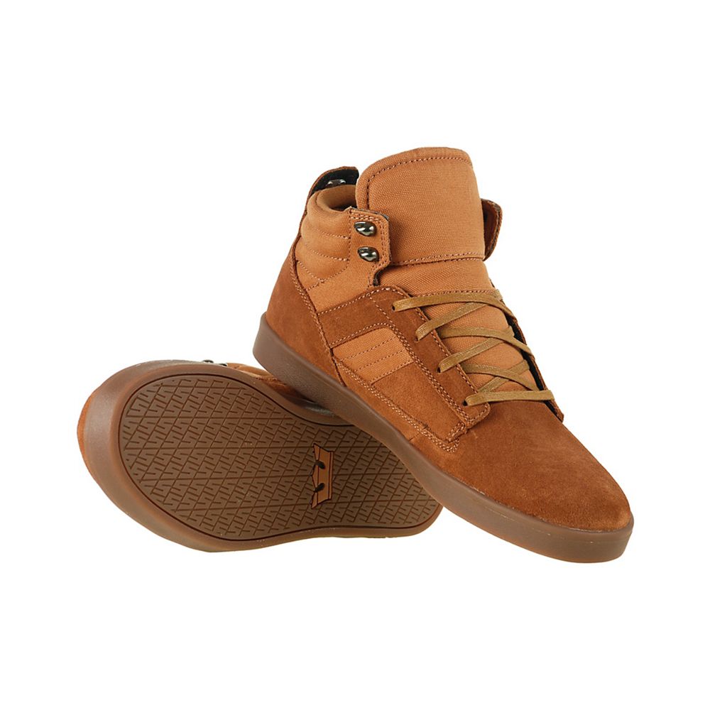 Chaussures de Skate Supra Bandit Mid Marron Tan Homme | EXD-63724146